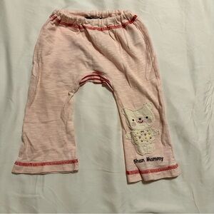 Shan Mammy Cute Pink Baby Pants with Bear Patch 6M